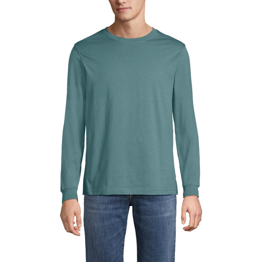 Lands' End Mens Long Sleeve Super-T Tee Tourmaline Tall X-Large