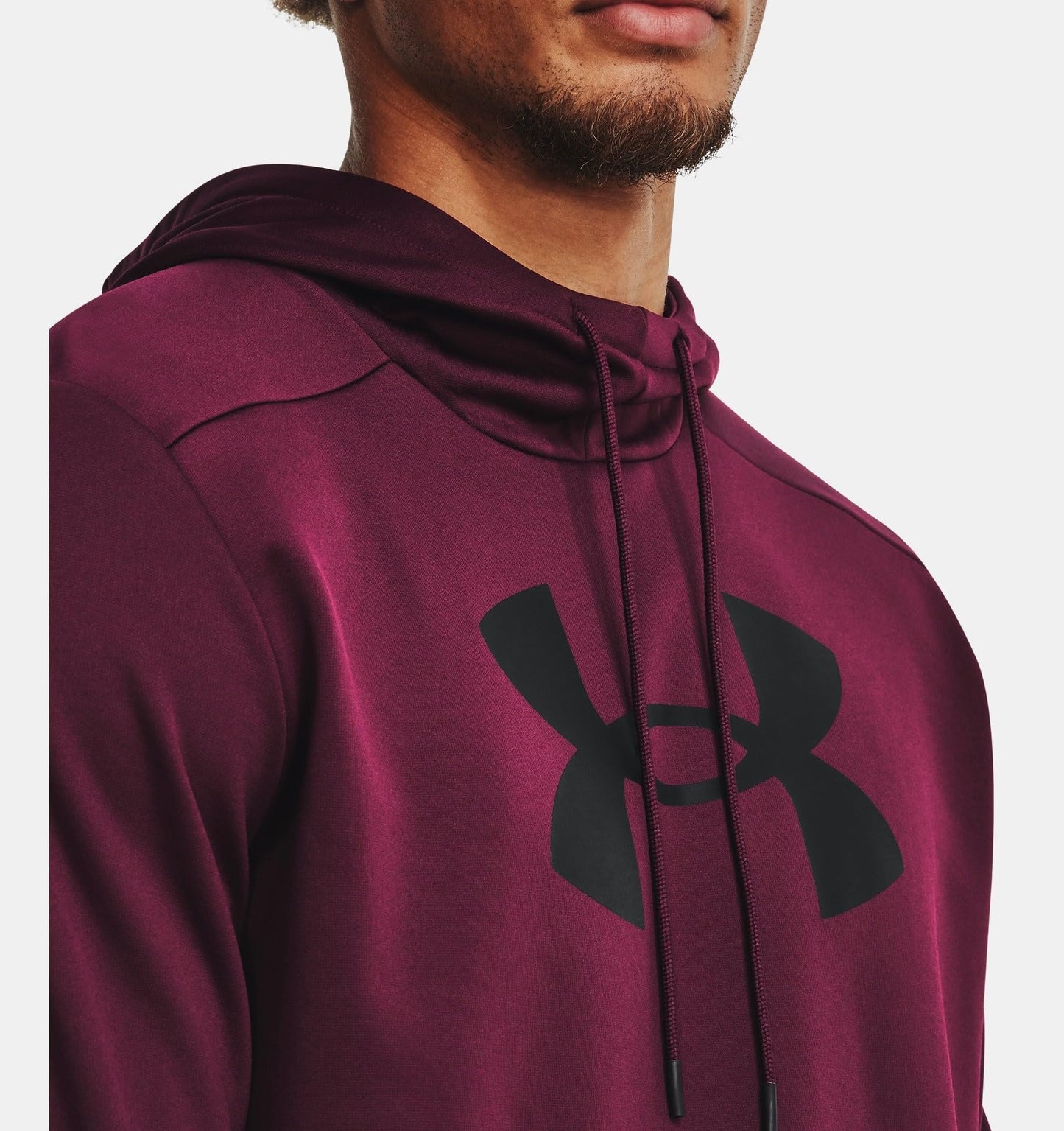 Under Armour mens Armour Fleece Big Logo Hoodie, (600) Dark Maroon / / Black, Large Tall