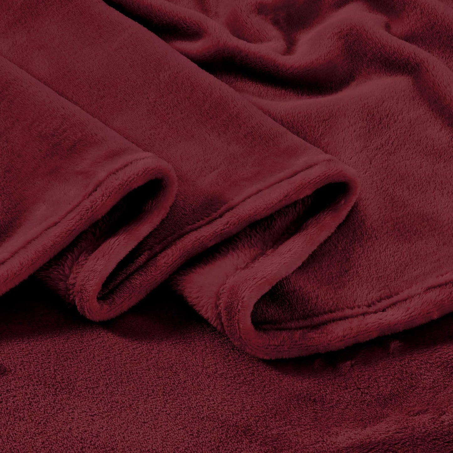 Edenleaf Big Oversized Extra Large Blanket, Huge Fleece 10'x10' Blanket, California King Warm Companion for Whole Family, Bed, Sofa, Couch, Travel, Camping 120x120 Wine