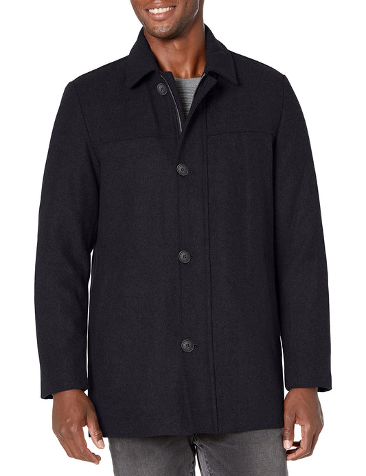 Dockers Men's Weston Wool Blend Coat with Scarf (Regular and Big & Tall), Navy, 2X