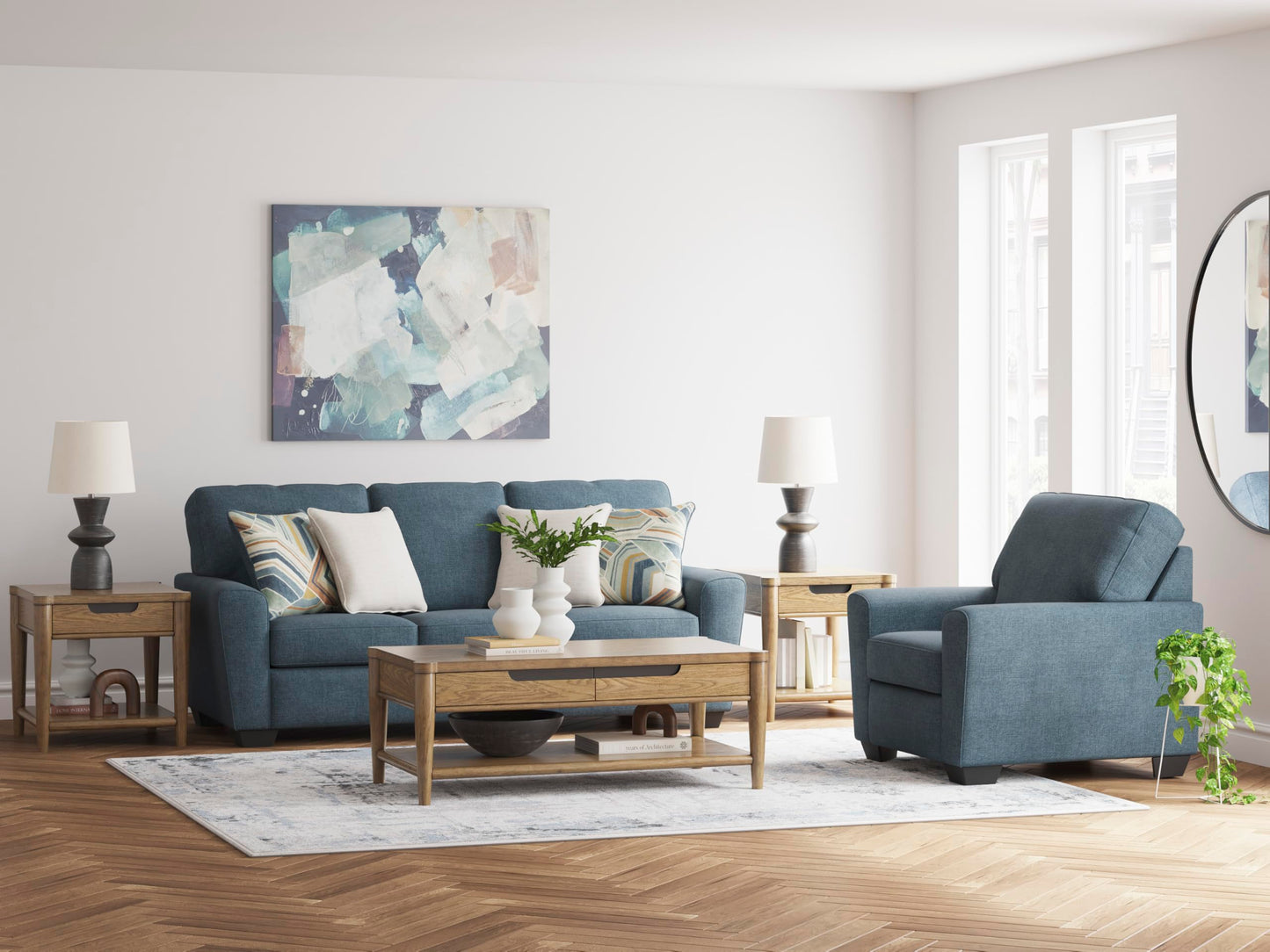 Signature Design by Ashley Cashton Casual Sofa for Living Room, Blue