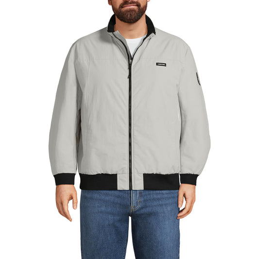 Lands' End Mens Squall Classic Bomber Jacket Soft Putty Tall Medium