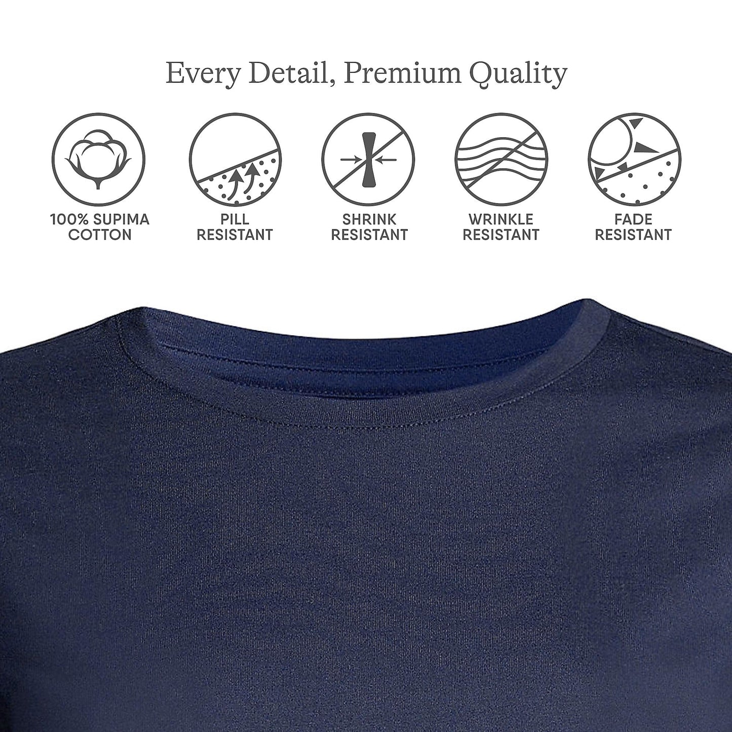 Lands' End Womens Long Sleeve Relaxed Supima Cotton Crew Neck T Shirt Radiant Navy Tall X-Large