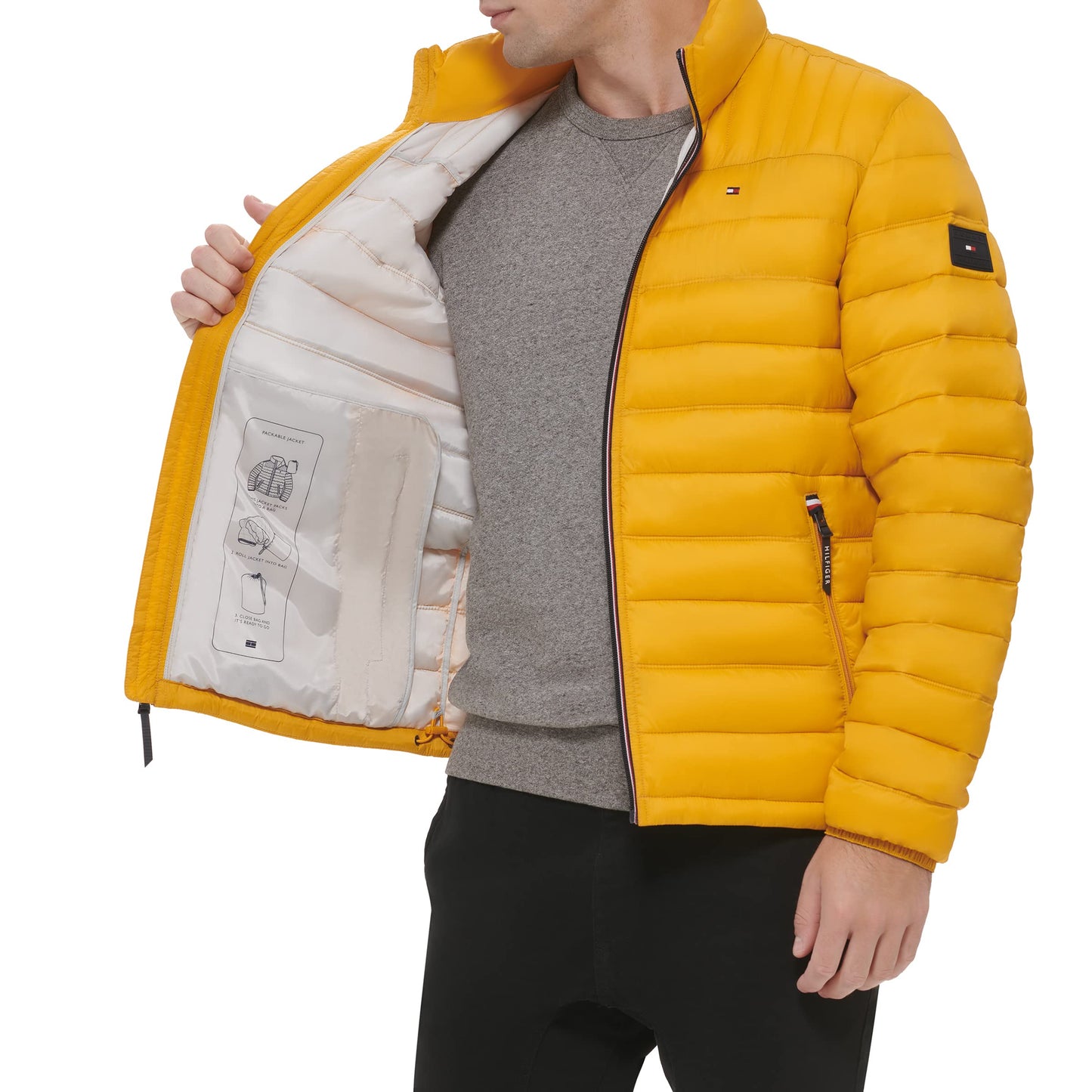 Tommy Hilfiger Men's Ultra Loft Lightweight Packable Puffer Jacket (Standard and Big & Tall), Yellow Gold, 3X-Large