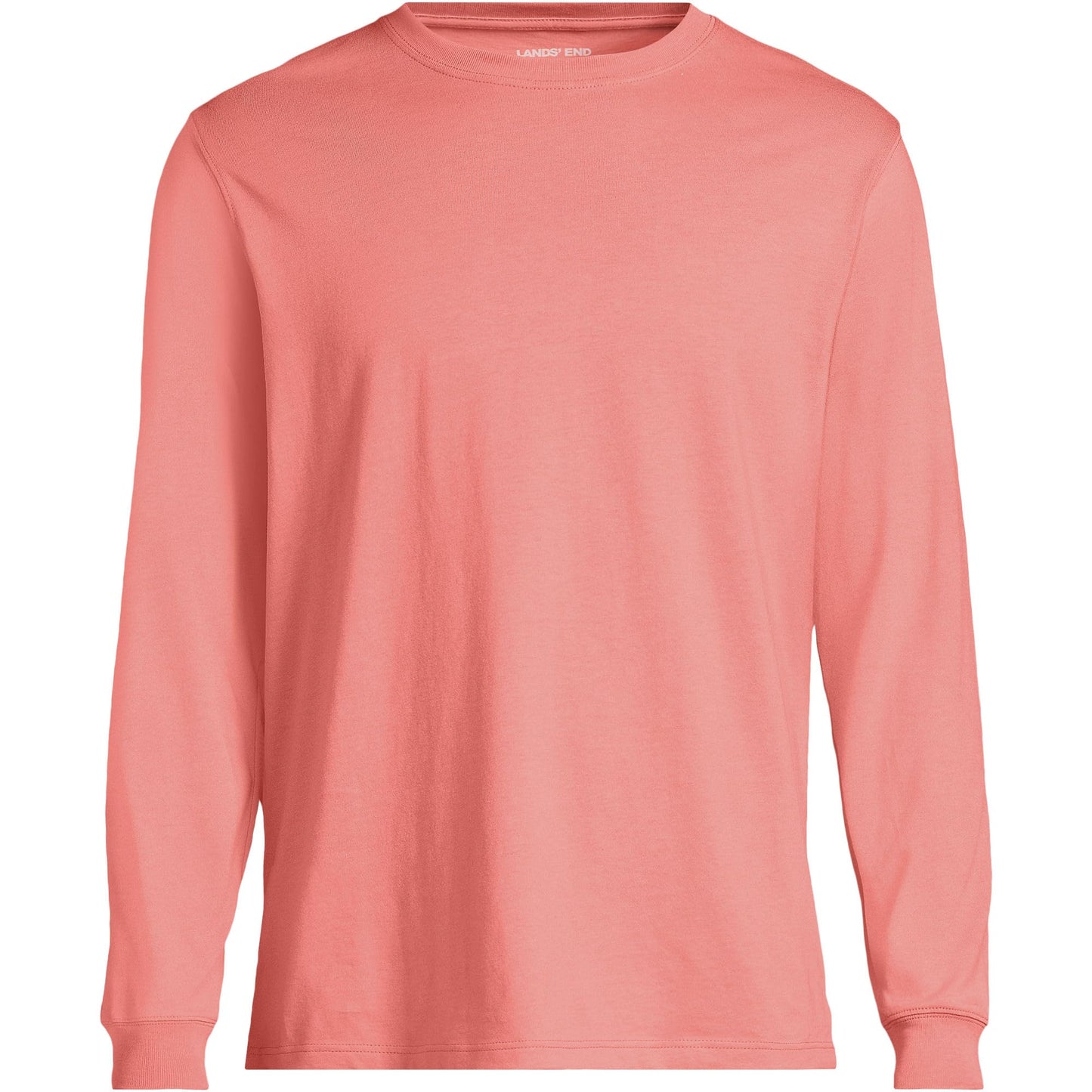 Lands' End Mens Long Sleeve Super-T Tee Coral Clay Tall X-Large