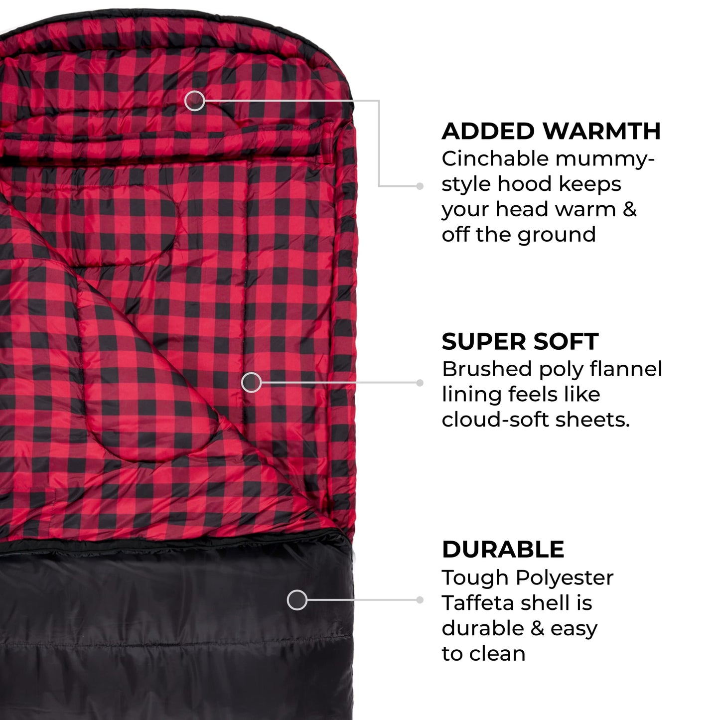 XXL Long Sleeping Bag (7'6"), Teton Fahrenheit: +20ºF rated