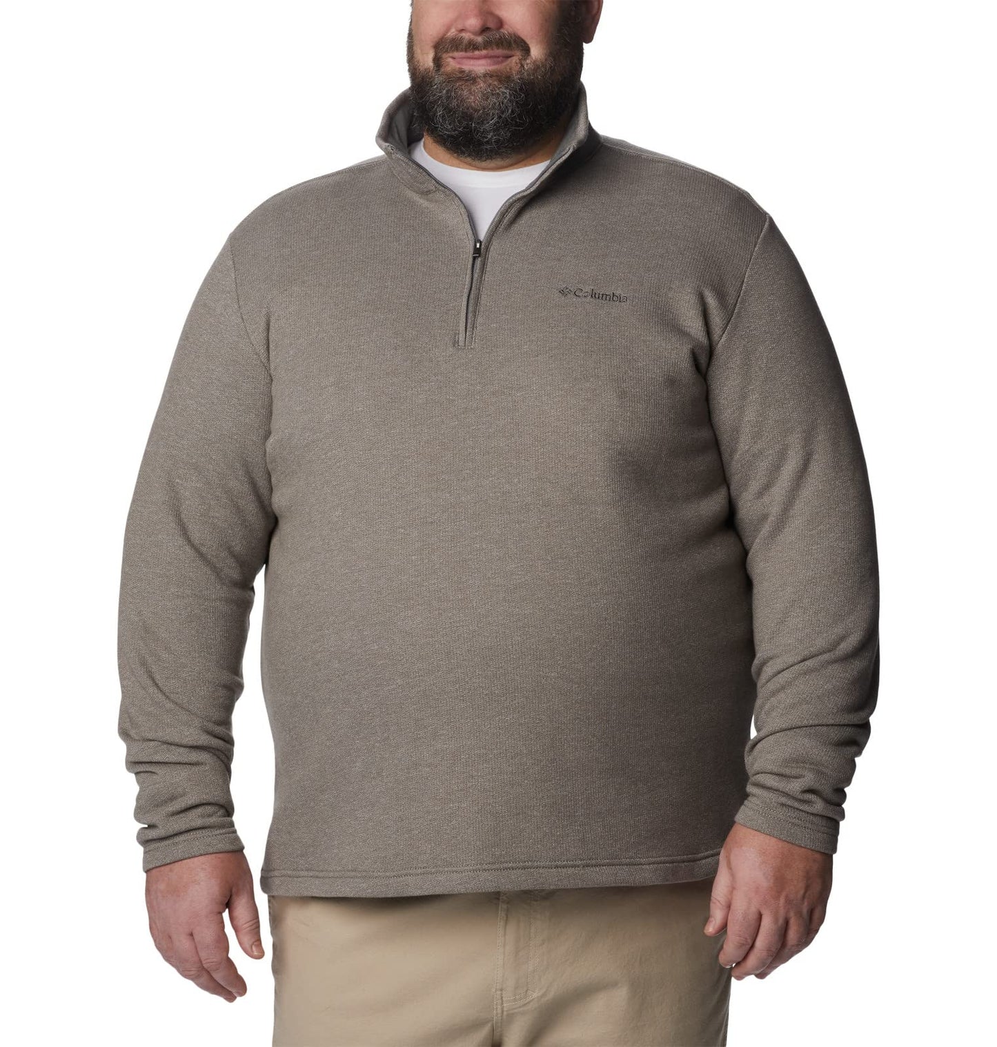 Columbia Men's Great Hart Mountain III Half Zip, Boulder Heather, 4X Tall