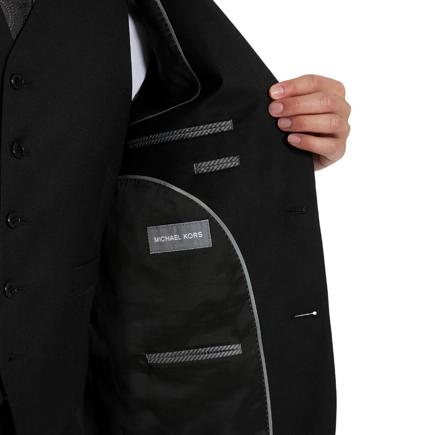 Michael Kors Black Plain Classic Sport Coats|Black,42XL