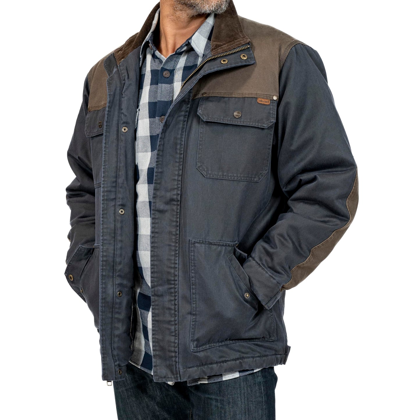 Legendary Whitetails Men's Big & Tall Barn Chore Coat Vintage Work Jacket Waxed Cotton Water Resistant, Navy, X-Large Tall