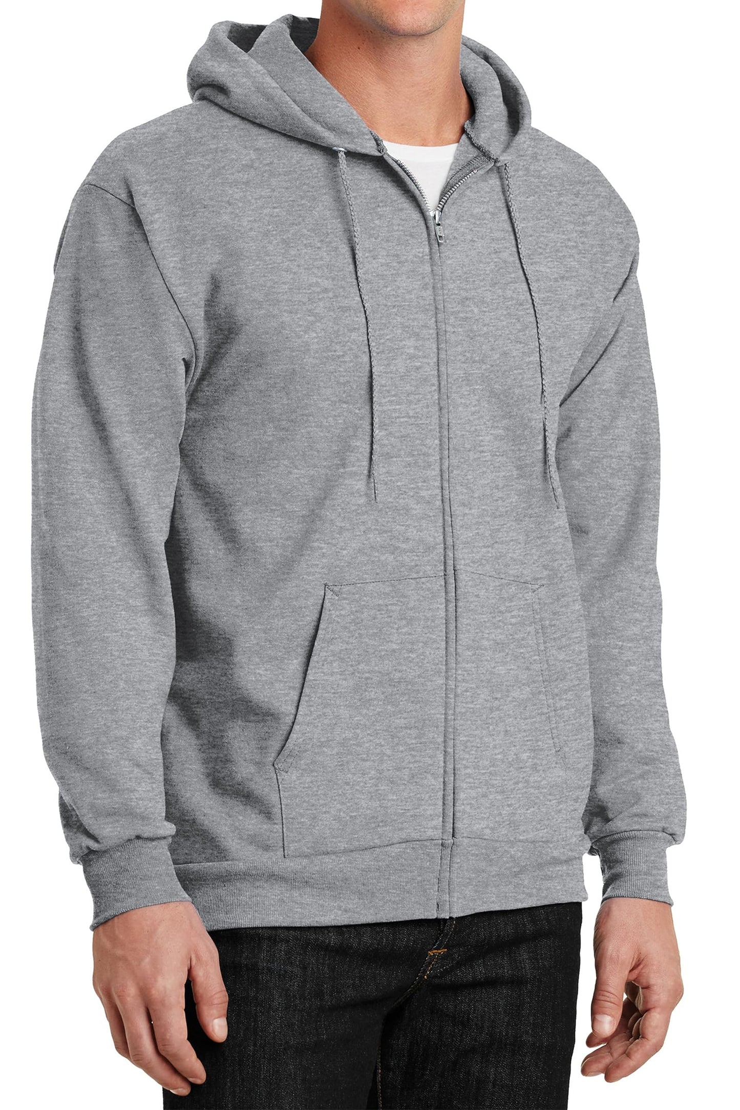 Have It Tall Mens Full Zip Hoodie Oxford Gray 3XLT Tall