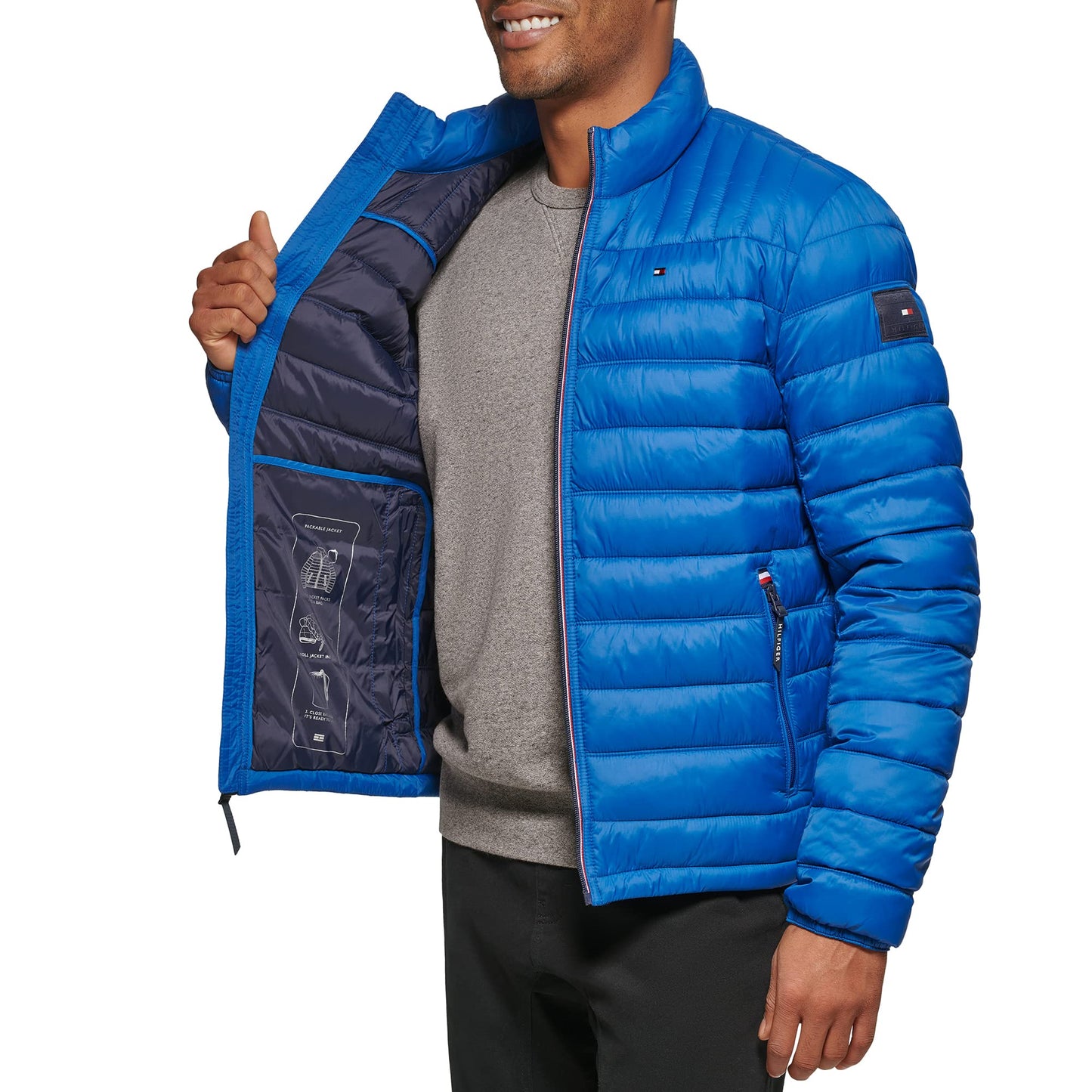 Tommy Hilfiger Men's Ultra Loft Lightweight Packable Puffer Jacket (Standard and Big & Tall), New Royal, X-Large