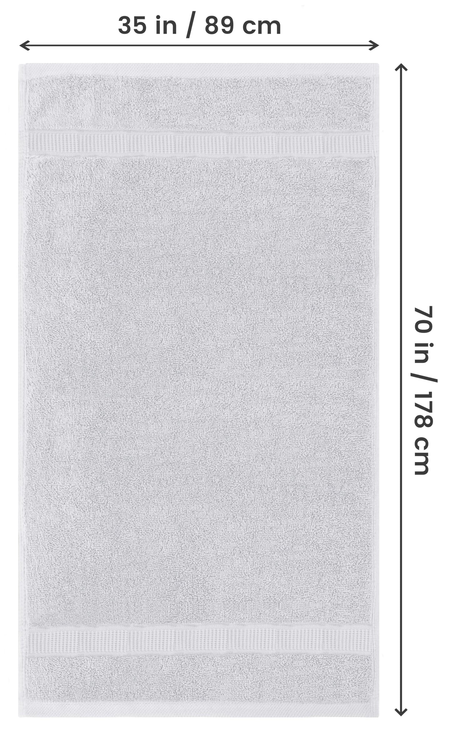 Utopia Towels Luxurious Jumbo Bath Sheet 2 Piece, 600 GSM, 35 by 70 Inches, 100% Ring Spun Cotton, Highly Absorbent and Quick Dry Extra Large Bath Towel, Super Soft Towel, Silver