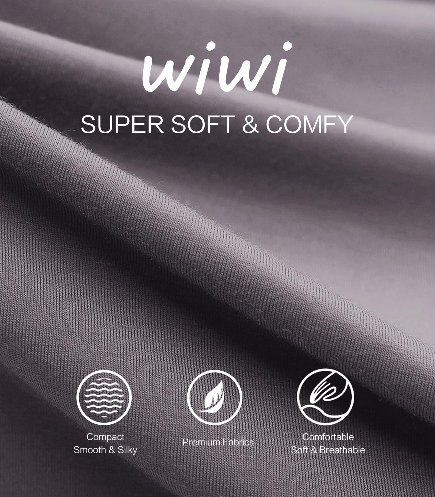 WiWi Bamboo Viscose Pajama Pants for Men Tall Sleep Bottoms Big Warm Long Pj Lightweight Lounge Sweatpants S-XXL, Purplish Grey, Medium
