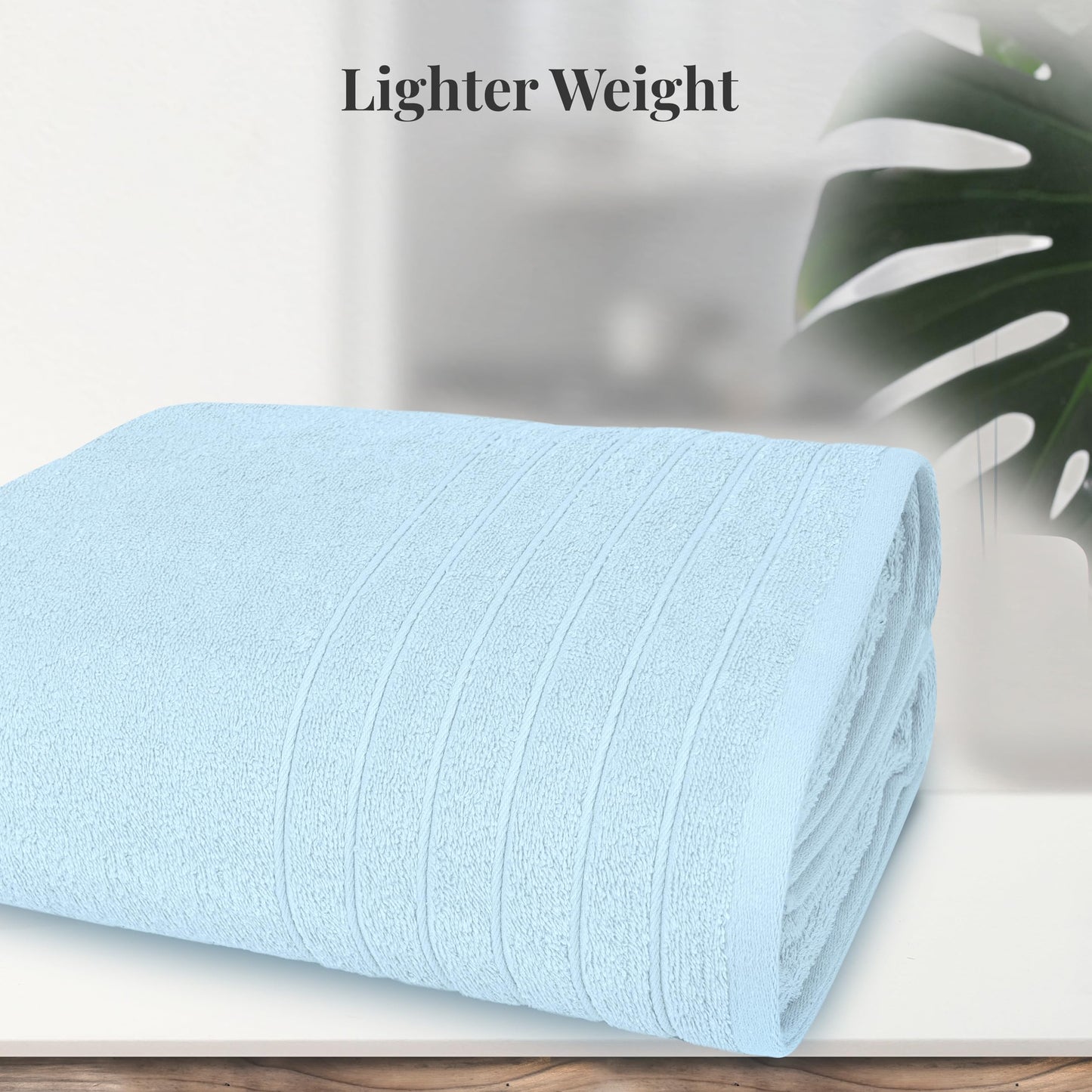 Tens Towels Pack of 1 Jumbo Bath Sheet 40 x 80 Inches, Extra Large & Light Weight, Quicker to Dry, 100% Cotton, Super Soft & Absorbent, Perfect to Wrap Yourself in, Sky Blue