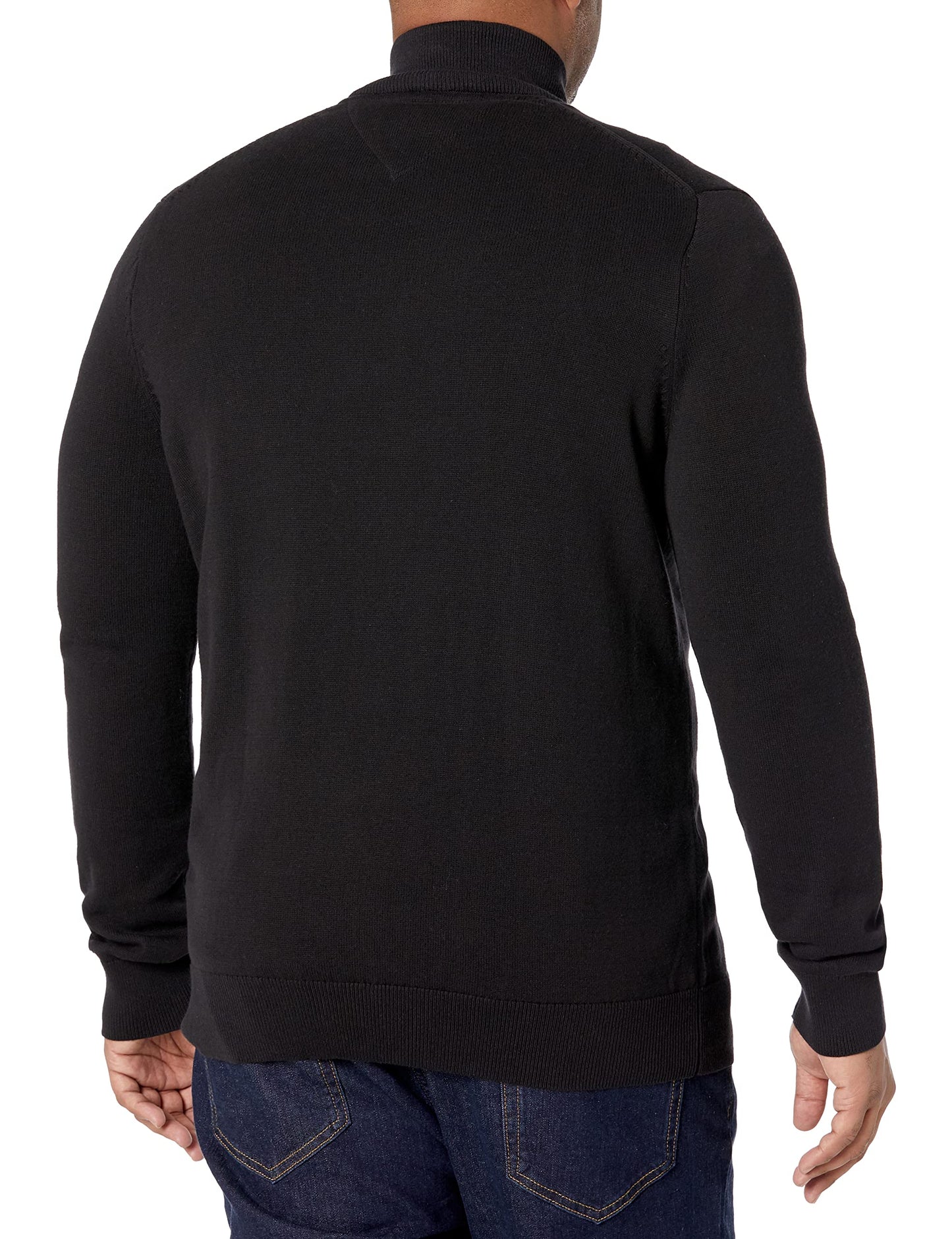 Tommy Hilfiger Men's Big and Tall 1/4 Zip Pullover Sweater Black 3XL-Tall