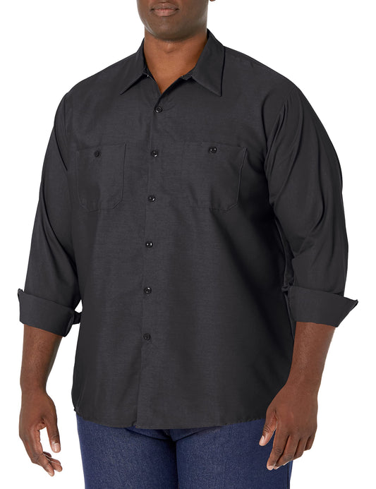 Red Kap mens Industrial Shirt, Regular Fit, Long Sleeve Work Utility Button Down Shirt, Black, X-Large Tall US