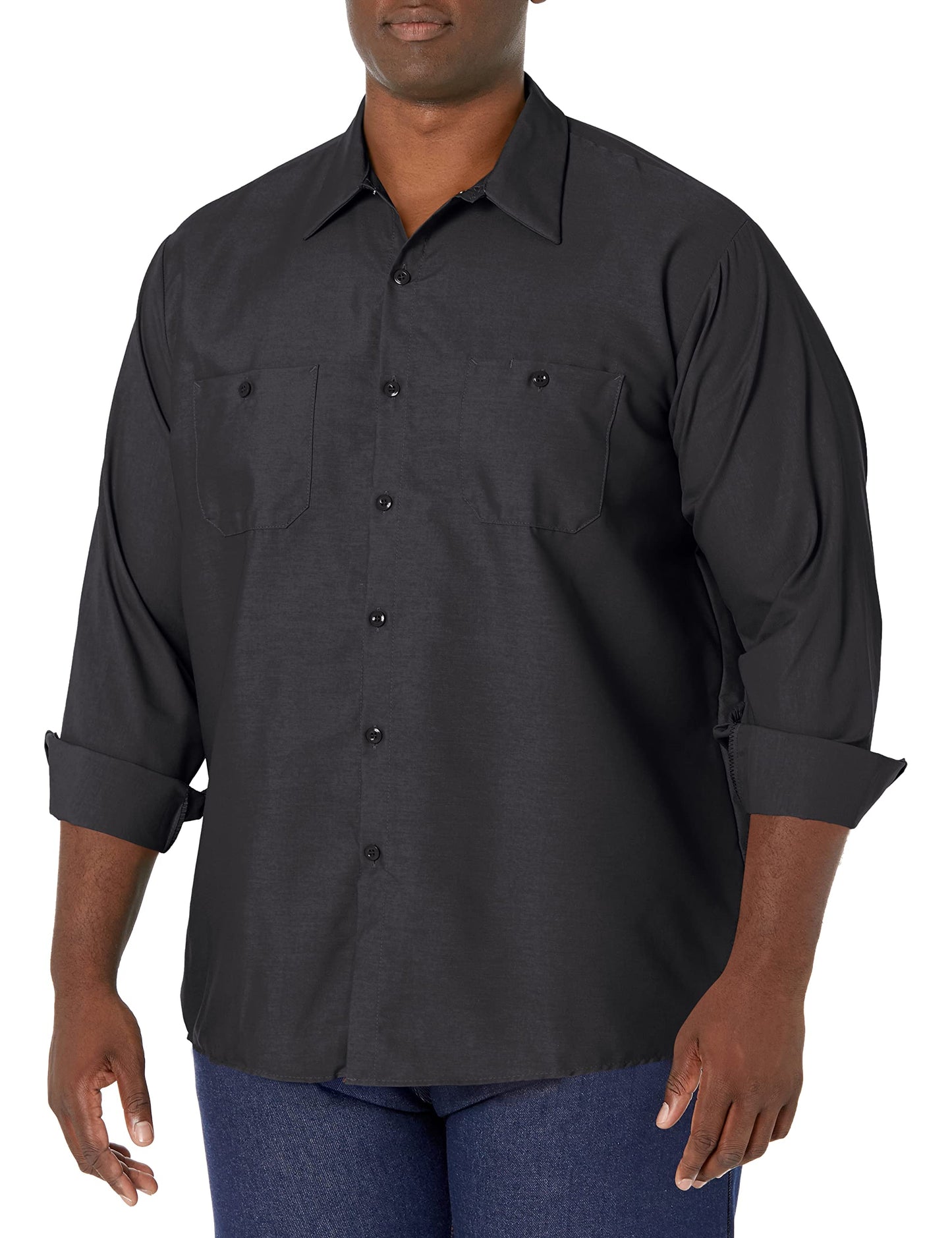 Red Kap mens Industrial Shirt, Regular Fit, Long Sleeve Work Utility Button Down Shirt, Black, XX-Large Tall US