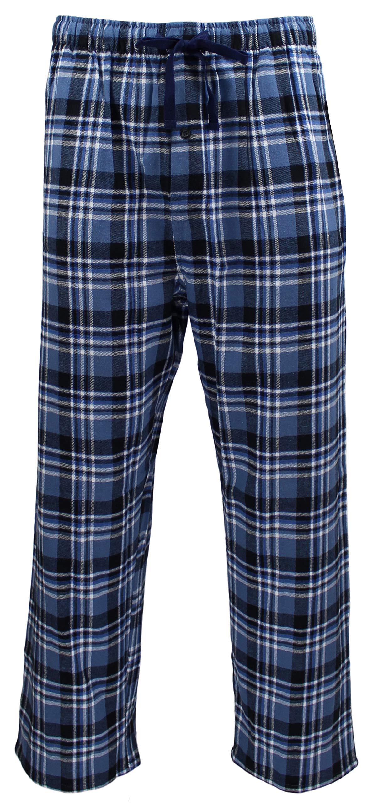 Casual Trends Classical Sleepwear Men’s 100% Cotton Flannel Pajama Pants, Size XX-Large Tall Blue