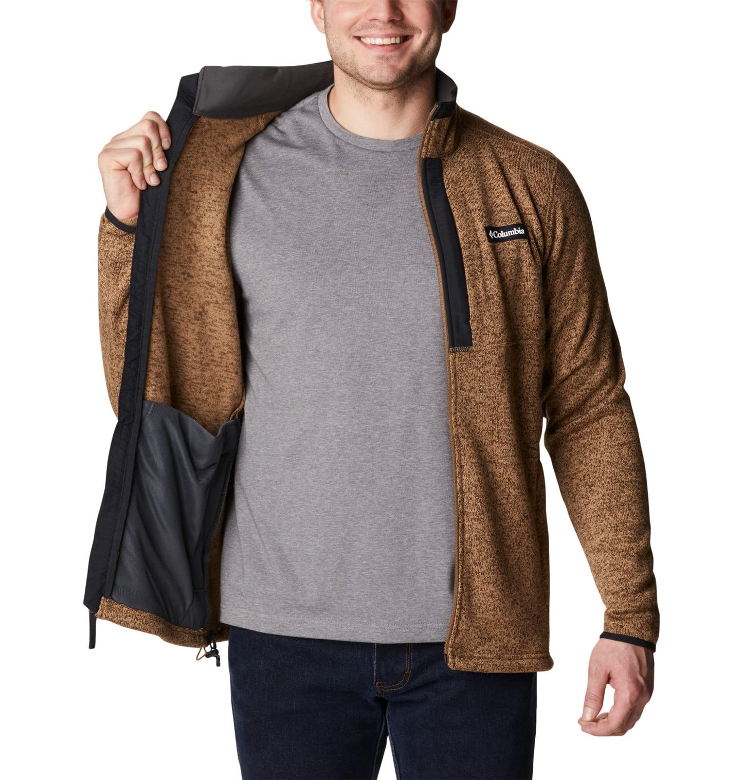 Columbia Men's Sweater Weather Full Zip, Delta Heather, X-Large Tall