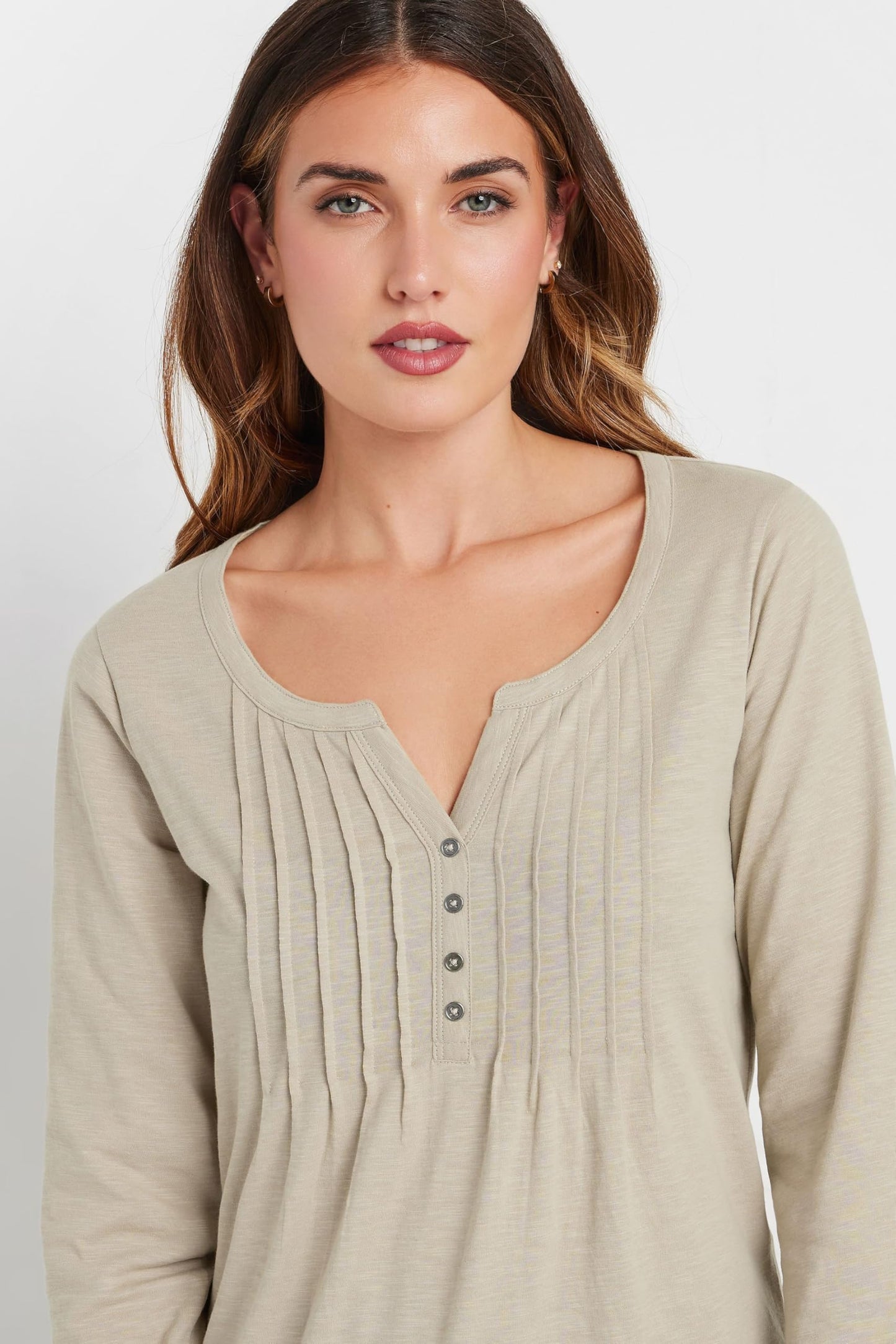 Long Tall Sally LTS Tall Henley Top Brown 6