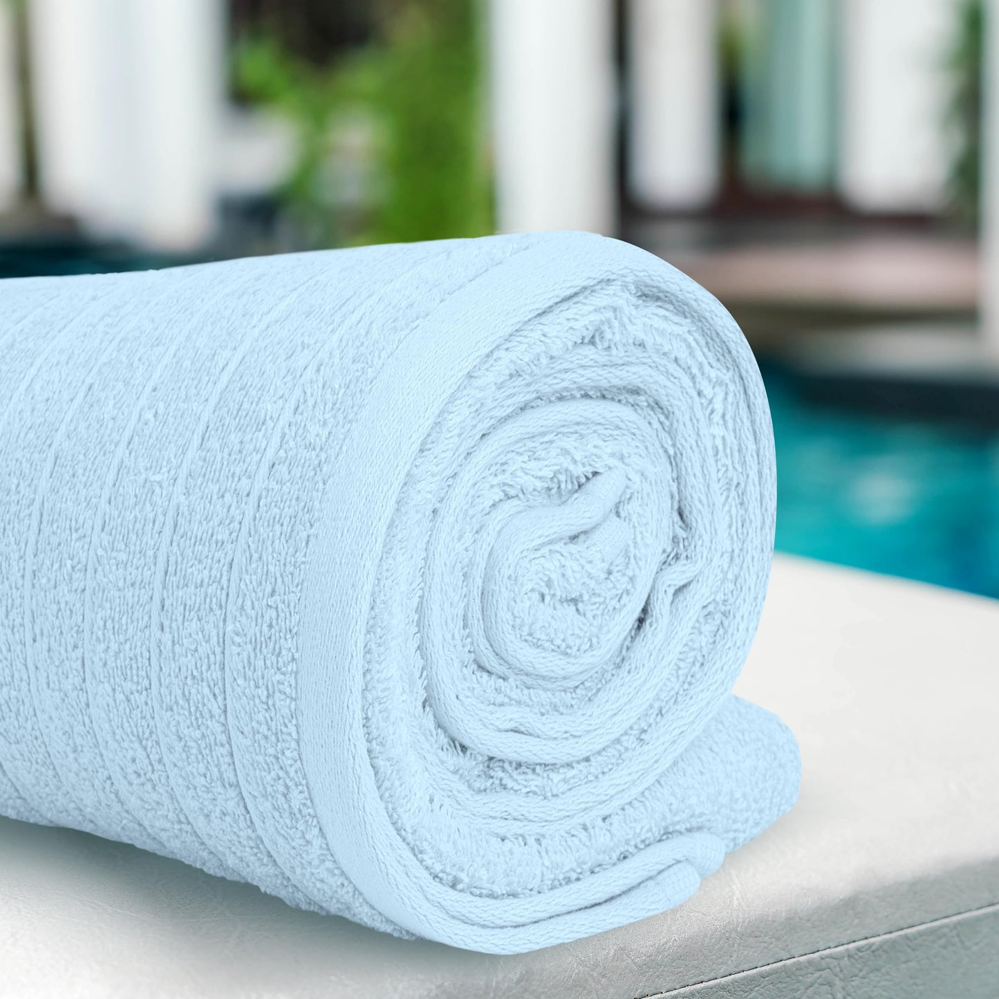 Tens Towels Pack of 1 Jumbo Bath Sheet 40 x 80 Inches, Extra Large & Light Weight, Quicker to Dry, 100% Cotton, Super Soft & Absorbent, Perfect to Wrap Yourself in, Sky Blue