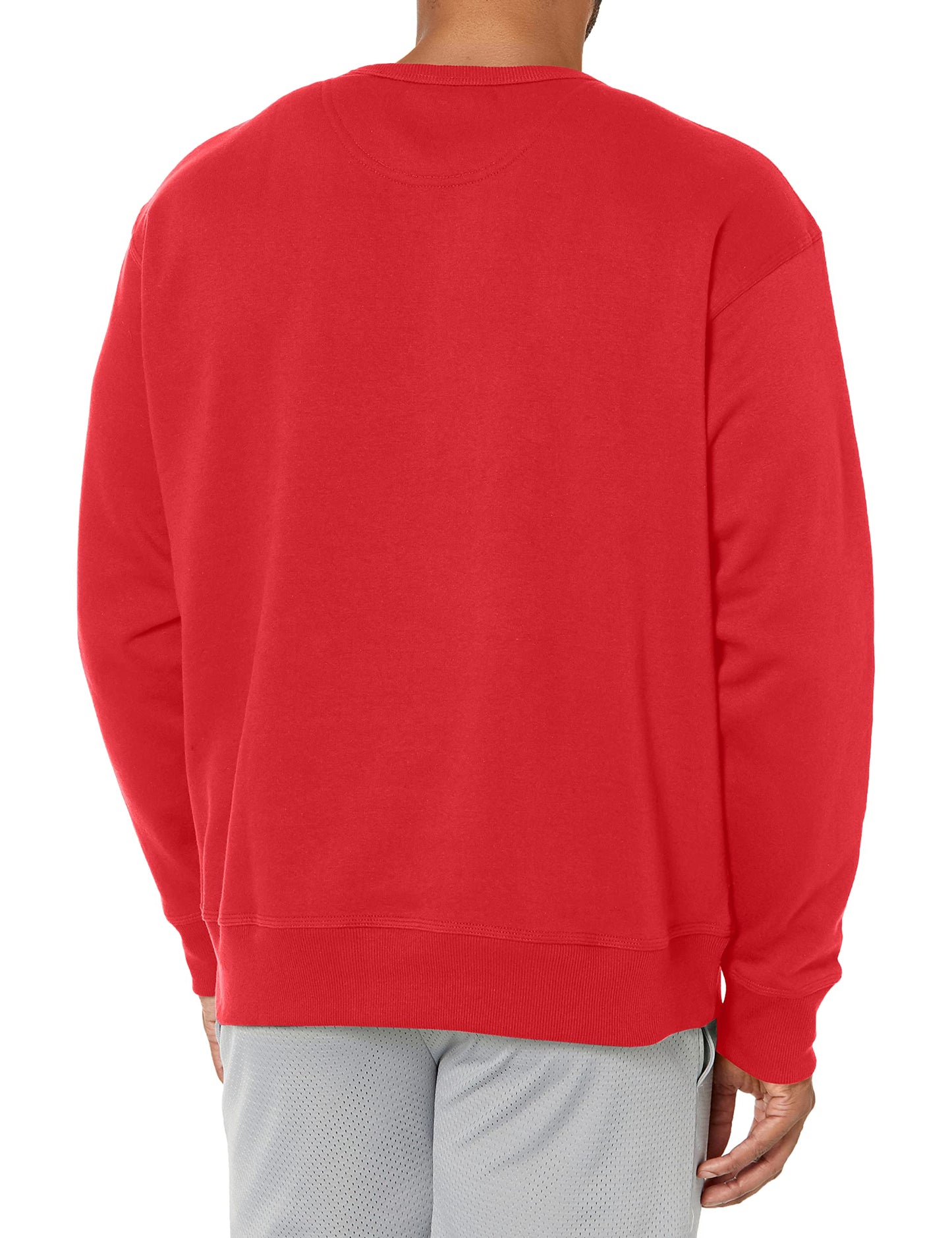 Champion Men's Crewneck Fleece Sweatshirt, Standard Fit, Midweight, Available in Regular and Big, Team Red Scarlet-C Logo, 3X-Large Tall