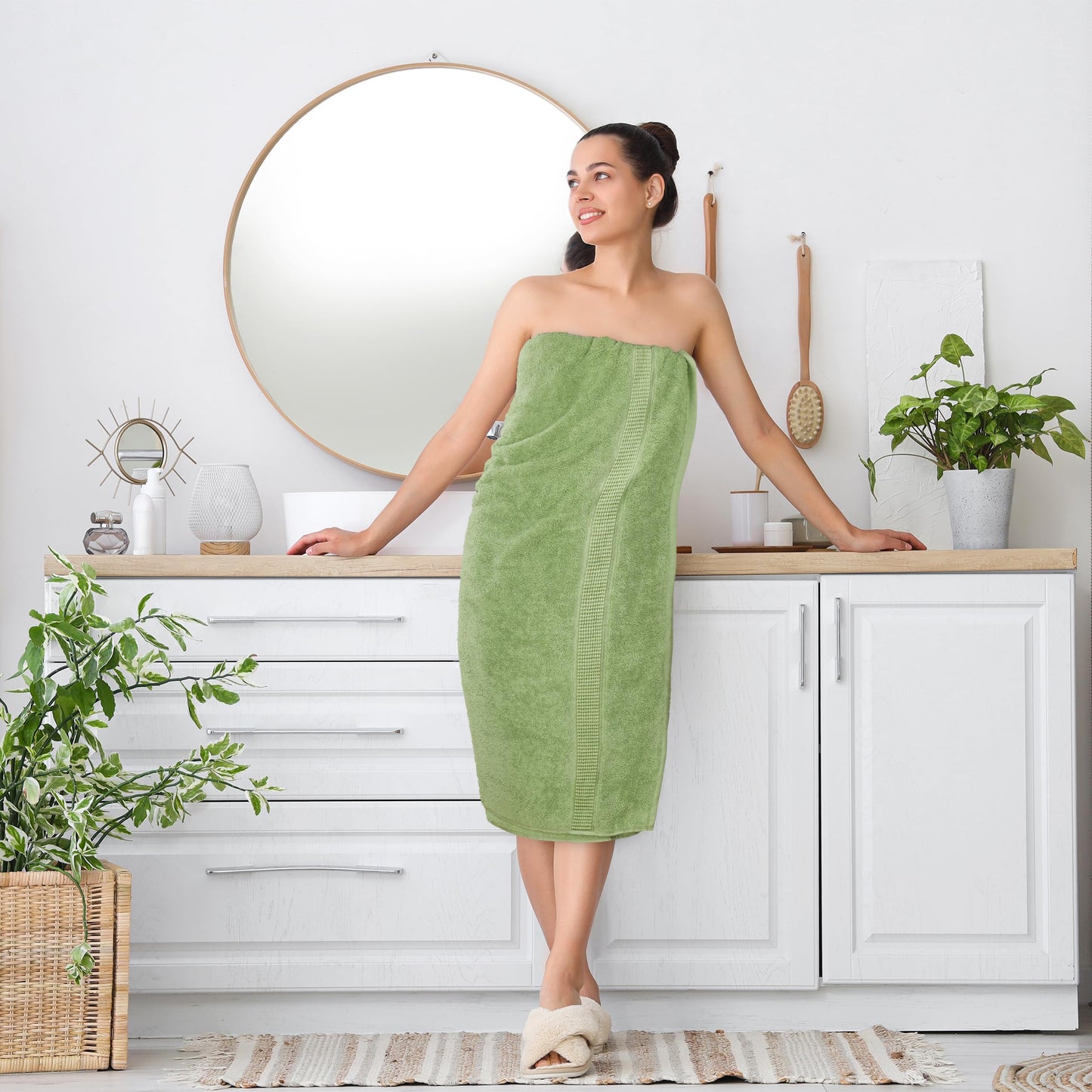 Utopia Towels Luxurious Jumbo Bath Sheet 2 Piece, 600 GSM, 35 by 70 Inches, 100% Ring Spun Cotton, Highly Absorbent and Quick Dry Extra Large Bath Towel, Super Soft Towel, Sage Green