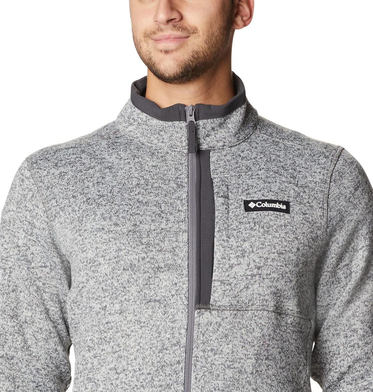 Columbia Men's Sweater Weather Full Zip, City Grey Heather, Large Tall
