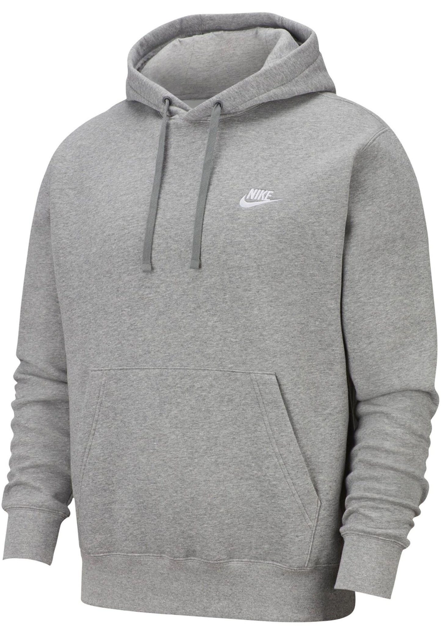 Nike Pull Over Hoodie, Dark Grey Heather/Mattelic Silver/White, Small-T