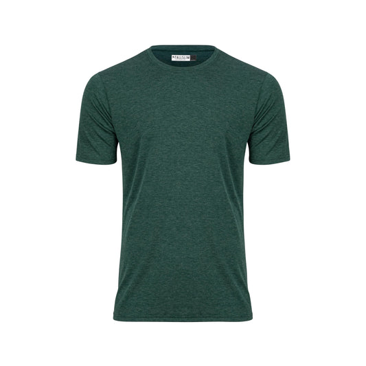 TallSlim Men's Tall Slim-Fit Short Sleeve Crewneck T-Shirt - Extra Long, Slim Fit, Preshrunk Easy Care, Dark Green, Medium