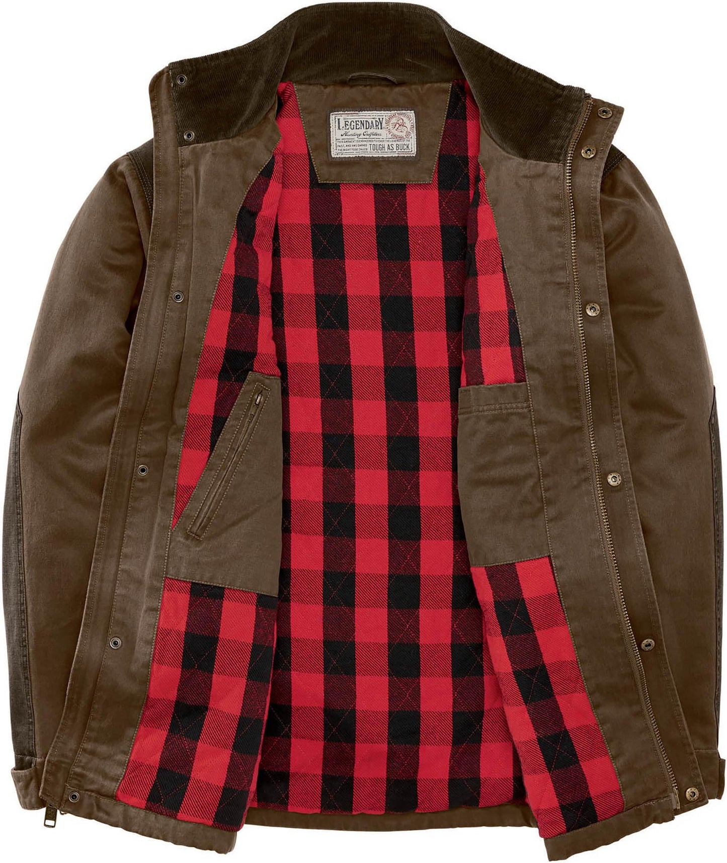 Legendary Whitetails Men's Big Barn Chore Coat Vintage Work Jacket Waxed Cotton Water Resistant, Rawhide, 3X-Large Tall