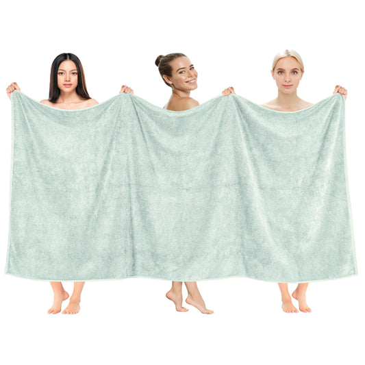 Cotton Paradise 100% Cotton 40x80 Oversized Bath Sheet, Extra Large Turkish Bath Towels for Bathroom, Mint Green Bathsheet