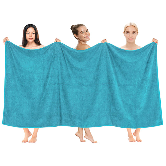 Cotton Paradise 100% Cotton 40x80 Oversized Bath Sheet, Extra Large Turkish Bath Towels for Bathroom, Aqua Blue Bathsheet