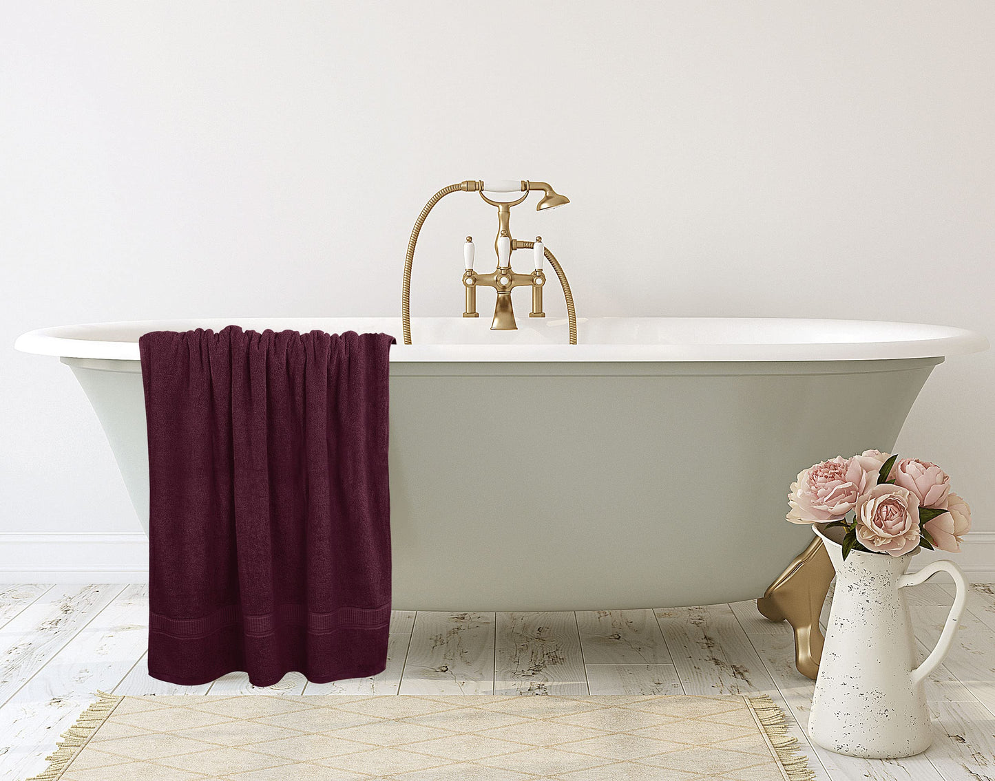 Utopia Towels Luxurious Jumbo Bath Sheet 2 Piece, 600 GSM, 35 by 70 Inches, 100% Ring Spun Cotton, Highly Absorbent and Quick Dry Extra Large Bath Towel, Super Soft Towel, Burgundy
