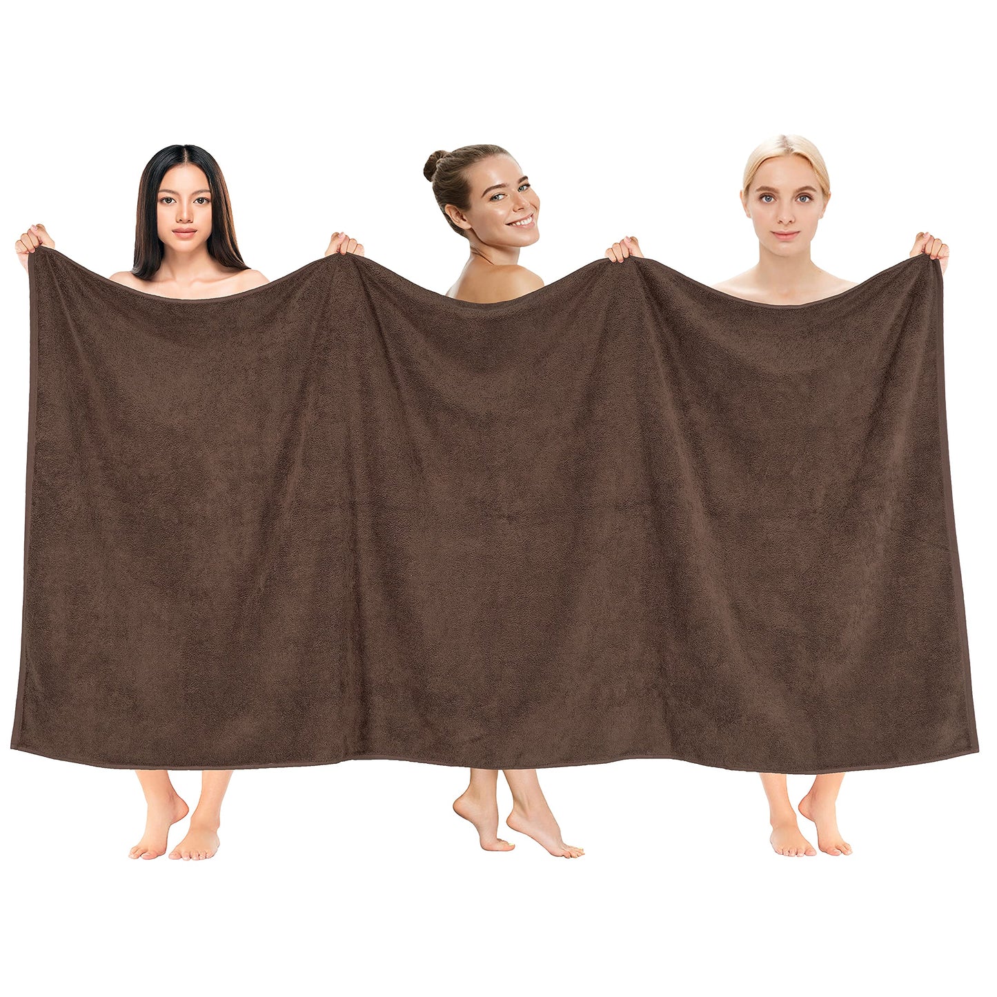 Cotton Paradise 100% Cotton 40x80 Oversized Bath Sheet, Extra Large Turkish Bath Towels for Bathroom, Brown Bathsheet
