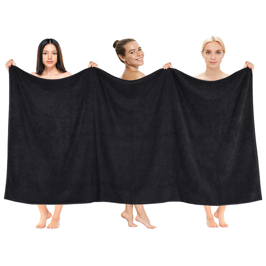 Cotton Paradise 100% Cotton 40x80 Oversized Bath Sheet, Extra Large Turkish Bath Towels for Bathroom, Black Bathsheet