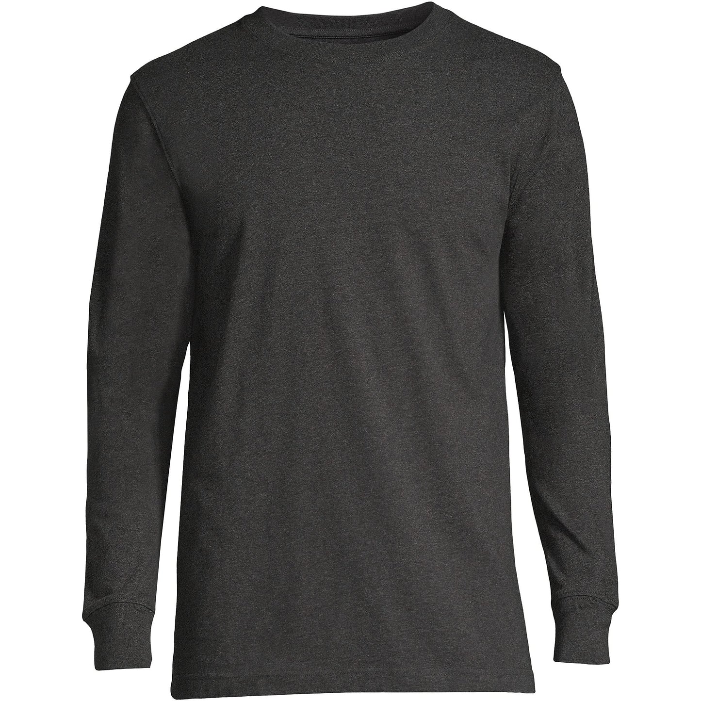 Lands' End Mens Long Sleeve Super-T Tee Dark Charcoal Heather Tall X-Large