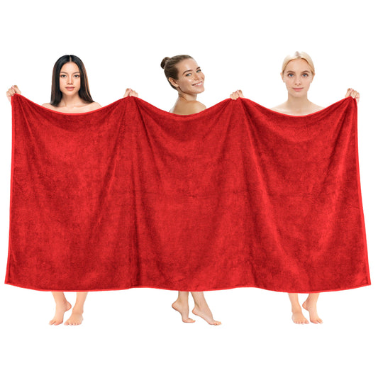 Cotton Paradise 100% Cotton 40x80 Oversized Bath Sheet, Extra Large Turkish Bath Towels for Bathroom, Red Bathsheet