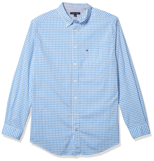 Tommy Hilfiger Men's Big and Tall Long Sleeve Button Down Shirt in Classic Fit Provence