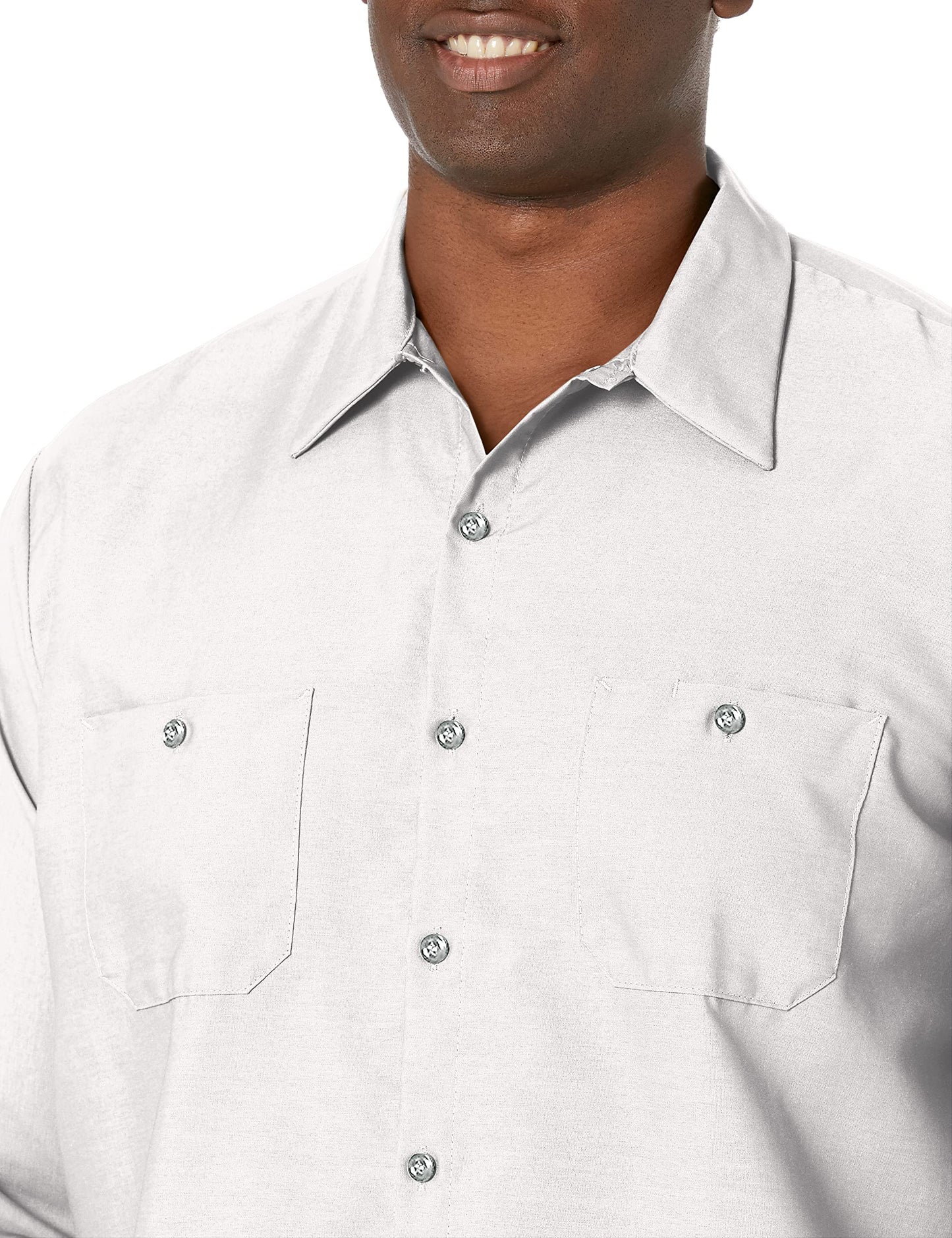 Red Kap Men's Size Industrial Work Shirt, Regular Fit, Long Sleeve, White, 3X-Large/Tall