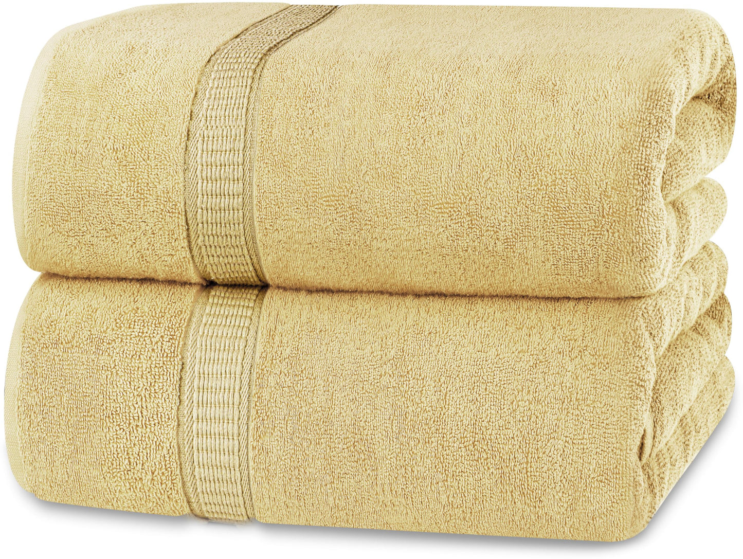 Utopia Towels Luxurious Jumbo Bath Sheet 2 Piece, 600 GSM, 35 by 70 Inches, 100% Ring Spun Cotton, Highly Absorbent and Quick Dry Extra Large Bath Towel, Super Soft Towel, Champagne