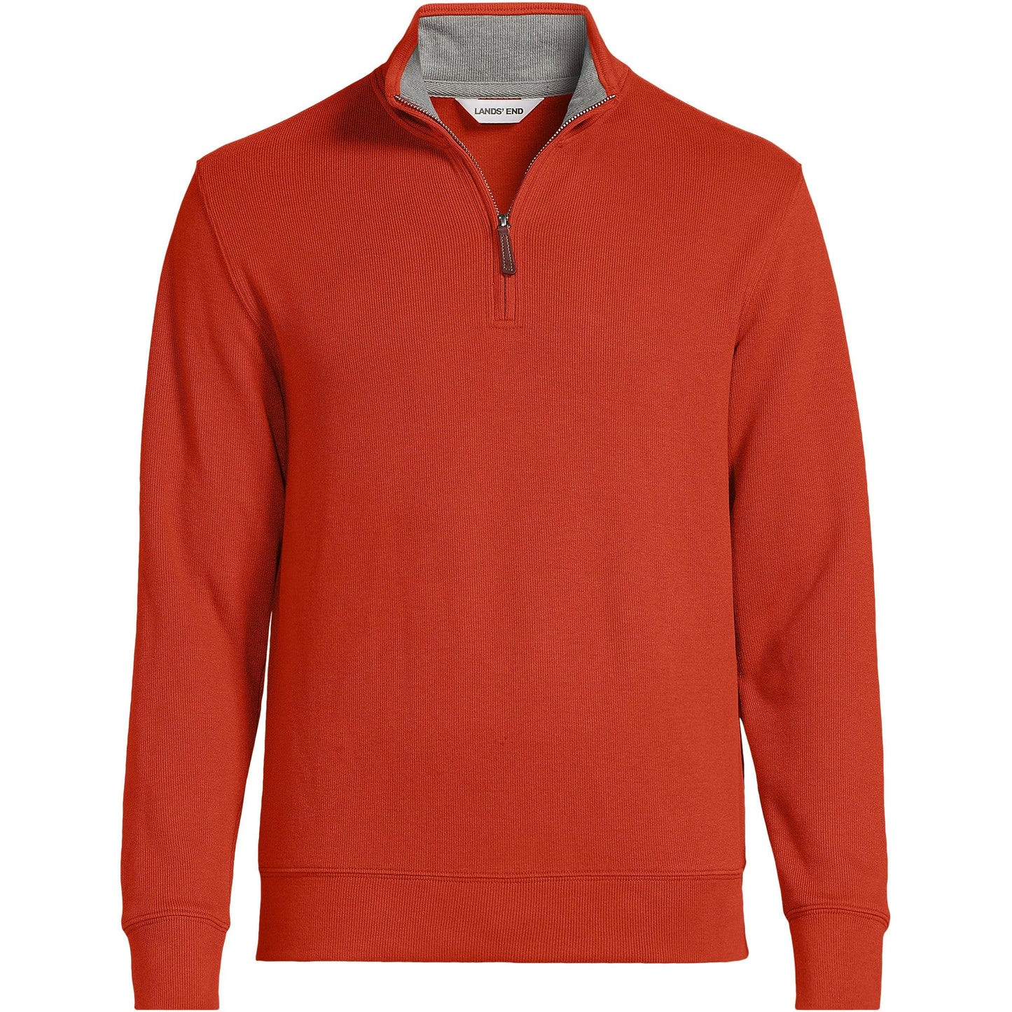 Lands' End Mens Bedford Rib Quarter Zip Sweater Bourbon Big and Tall 3xlt