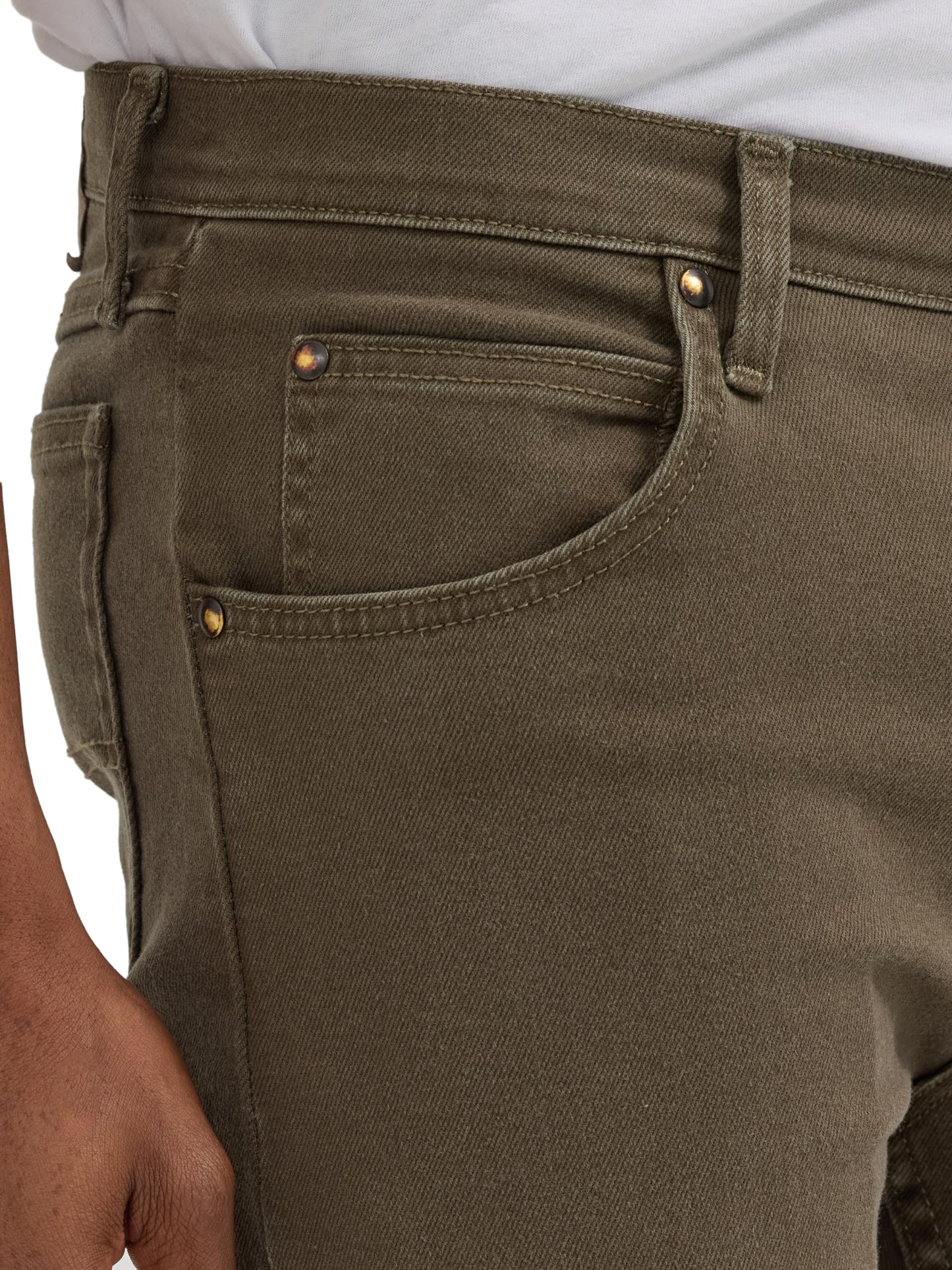 Wrangler Authentics Men's Classic 5-Pocket Regular Fit Flex Jean, Olive