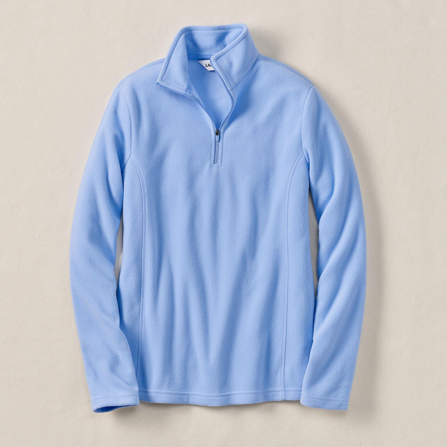 Lands' End Womens Quarter Zip Fleece Pullover Clear Blue Sky Tall Large