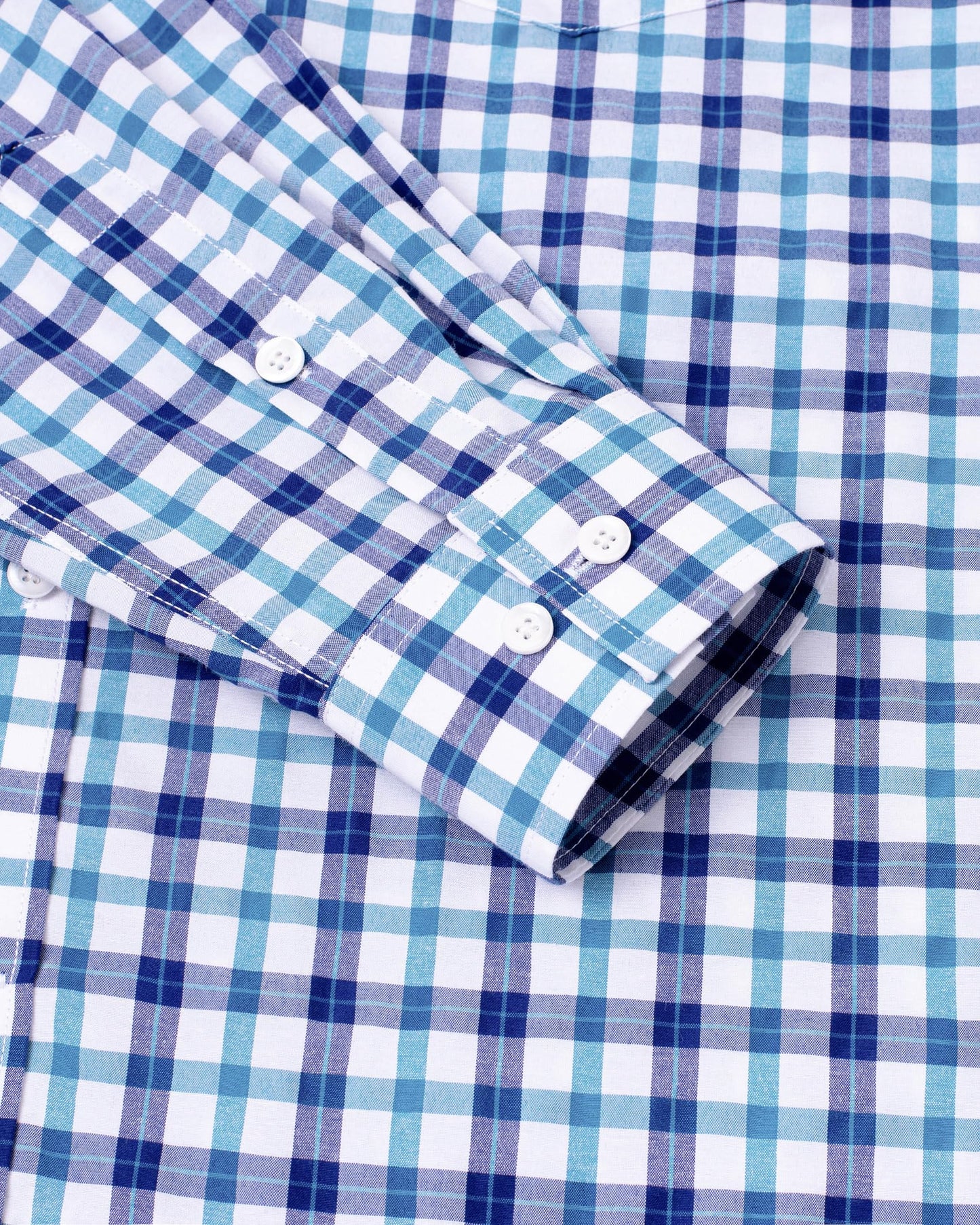 Alimens & Gentle Men's Long Sleeve Button Down Shirts Cotton Plaid Dress Shirts Regular Fit Casual Poplin Shirts Blue Navy