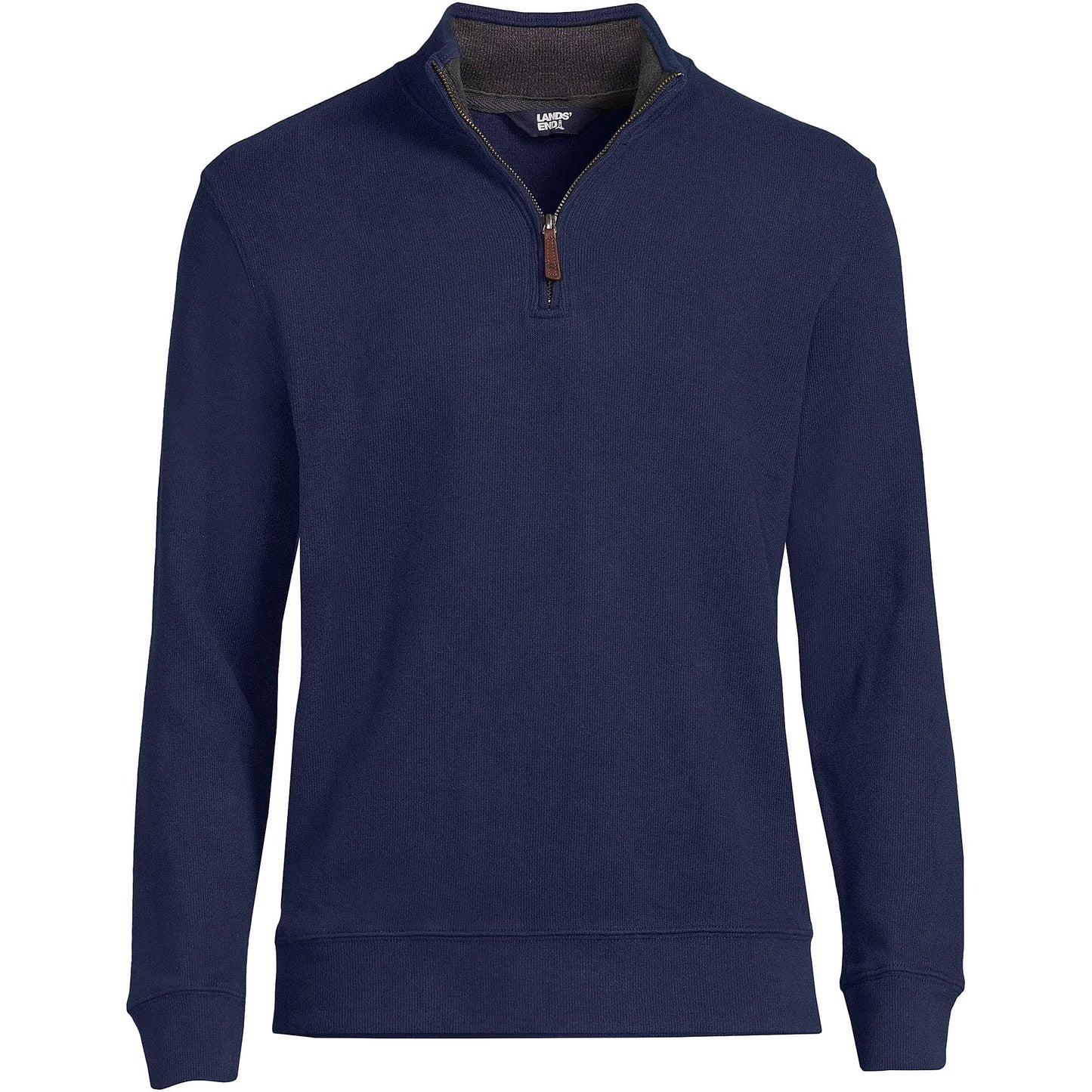 Lands' End Mens Bedford Rib Quarter Zip Sweater Radiant Navy Big and Tall 4xlt