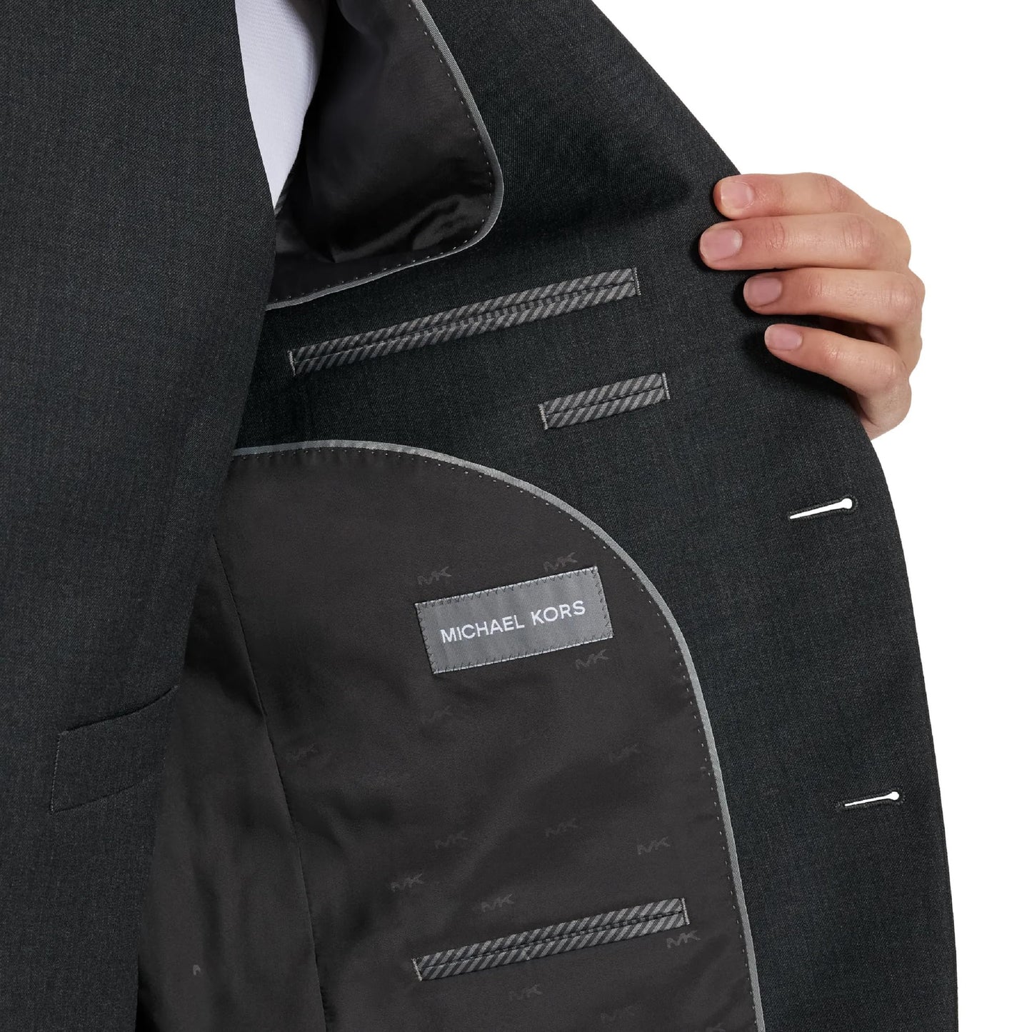 Michael Kors Grey Plain Classic Sport Coats|Grey, 48L