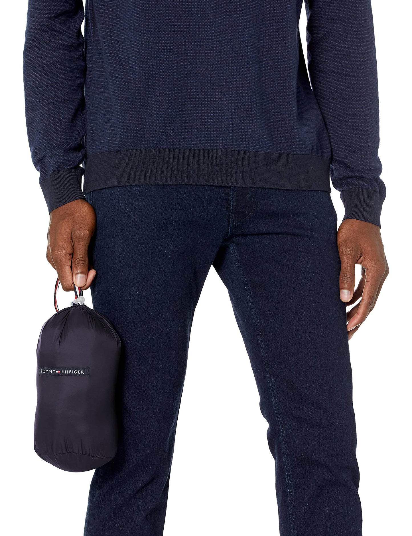 Tommy Hilfiger Men's Water Resistant Ultra Loft Down Alternative Puffer Jacket, Royal Blue Color Block, Large Tall