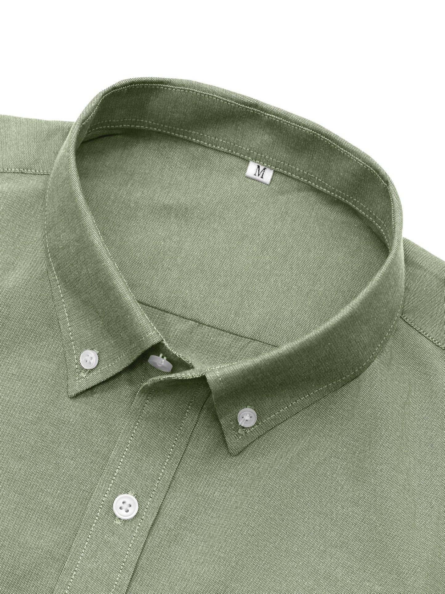 GIANZEN Olive Green Button Up Shirt Men Shirts for Mens Oxford Long Sleeve Big and Tall Dress Down Men's Cotton Formal Olive Green Size XL Tall