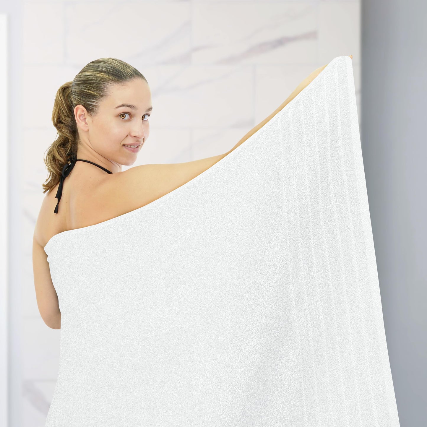 Tens Towels Pack of 1 Jumbo Bath Sheet 40 x 80 Inches, Extra Large & Light Weight, Quicker to Dry, 100% Cotton, Super Soft & Absorbent, Perfect to Wrap Yourself in, White